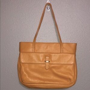 ZENITH HANDBAGS Yellow Leather 15.5”x11”x3” Drop 10”